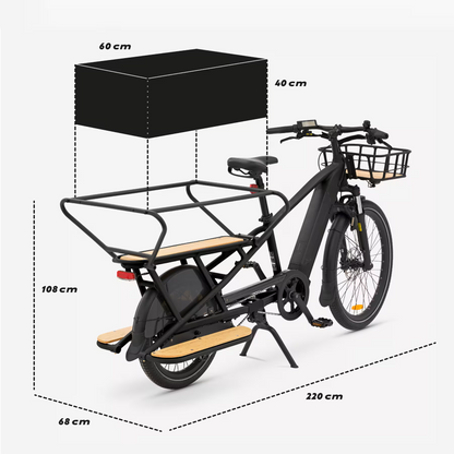 Vélo cargo électrique longtail chargement arrière R500E